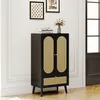 okwish Sideboard 60*40*110cm mit Rattan-Design, 2 Türen und Produktbild-Vorschau 10