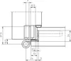 Technical drawing with dimensions of a hinge. Anteprima dell’immagine prodotto