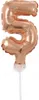 Kuchendeko Mini Folienballon roségold Zahl 5 Produktbild-Vorschau 1