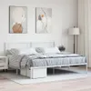 vidaXL Postel s čelem kovová bílá 200x200 cm Náhled obrázku produktu 2