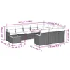 11-tlg. Garten-Sofagarnitur mit Kissen Beige Poly Rattan Produktbild-Vorschau 3