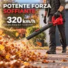 Soffiatore a Batteria 21V Brushless, 2×4,0Ah Batterie, 320 Anteprima dell’immagine prodotto 4
