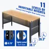 A diagram illustrating the adjustable height features of a workbench. Voir les images du produit