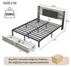 Lit en métal INONEFT 140x200 cm avec LED et ports USB, lit Voir les images du produit 5