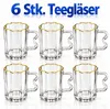 6x Teegläser Cocktailgläser mit Henkel & Goldrand–Elegante Produktbild-Vorschau 3