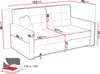 A diagram with dimensions of a sofa bed. Náhled obrázku produktu