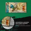 Wanduhr Bürouhr Leinwand Bild 60x30 Malerei Stadt Gebäude Produktbild-Vorschau 5