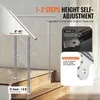 A diagram showing a stainless steel handrail installed on stairs, with callouts highlighting adjustable angles and connector upgrades. Náhled obrázku produktu