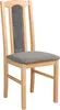 A single wooden chair with a gray upholstered seat and backrest, shown against a white background. Voir les images du produit