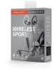 The image shows the retail packaging for a pair of wireless sport headphones. Anteprima dell’immagine prodotto