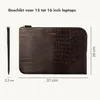 Selencia Croco Laptophoes 15-16 inch - Laptopsleeve - Choco Productafbeelding-voorbeeld 2