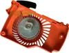 An orange chainsaw starter assembly is shown against a white background. Podgląd zdjęcia produktu
