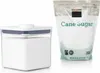 A clear, well-lit studio shot of a food storage container and a bag of sugar against a white background. Náhled obrázku produktu