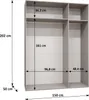 A diagram of an open wardrobe with dimensions indicated. Produktbild-Vorschau