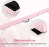 A pink gymnastics beam with close-up insets showing the Velcro connection and a handle. Náhled obrázku produktu