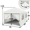 A white party tent with dimensions indicated by text and arrows. Náhled obrázku produktu