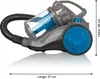 A studio shot of a vacuum cleaner with dimensions indicated. Produktbild-Vorschau