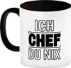 ICH CHEF DU NIX Kaffeebecher in schwarz für Büro und Produktbild-Vorschau 2