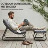 Outsunny Loungesessel Outdoor Balkonsessel mit Hocker 13 cm Produktbild-Vorschau 4