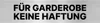 Schild für Garderobe keine Haftung Klebeschild Alu/Dipond Produktbild-Vorschau 1
