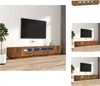 vidaXL 3-tlg. TV-Schrank-Set LED-Leuchten Räuchereiche Produktbild-Vorschau 1
