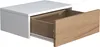 A white and wood-grain drawer unit, with the drawer partially open. Produktbild-Vorschau