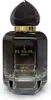 A studio shot of a black and gold perfume bottle. Voir les images du produit