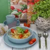 32 szt Serwis kombinowany Jasper szary niebieski kamionka 8 Podgląd zdjęcia produktu 2