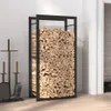 Brennholzregal Mattschwarz 50x28x94 cm Stahl Produktbild-Vorschau 2