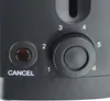 A close-up view of the controls on a black toaster. Produktbild-Vorschau
