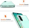 A collage of images showing a clear phone case with text highlighting its features. Produktbild-Vorschau