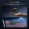 A hand holding a dashcam, and a dashcam mounted on a car windshield. Produktbild-Vorschau