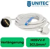 Schutzkontakt Verlängerungskabel 5 m H05VV-F3G1,5 mm² weiß Produktbild-Vorschau 4