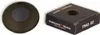 A product shot of a round black device and its black packaging. Produktbild-Vorschau