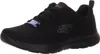 A black Skechers shoe is shown from a side-angle on a white background. Voir les images du produit
