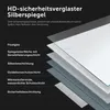 A diagram illustrating the layers of a HD safety glass mirror. Produktbild-Vorschau