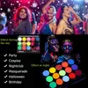 Körperfarbe fluoreszierend, 15 Farben Bodypaint mit Pinsel, Produktbild-Vorschau 5
