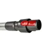 Close-up of a vacuum cleaner extension tube with a red release button. Produktbild-Vorschau