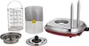 A collection of parts for a hot dog steamer, laid out on a white background. Anteprima dell’immagine prodotto