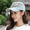 Frauenprägung Flower Denim Baseball Cap Sommer Strass Produktbild-Vorschau 7