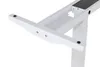 Close-up view of a white adjustable desk frame. Podgląd zdjęcia produktu