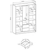A technical drawing with dimensions of a wardrobe and a separate drawing of a drawer. Náhled obrázku produktu