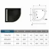 Schwarze Viertelkreis  Duschtasse 80x80cm Sanitär estra Produktbild-Vorschau 4