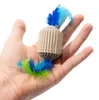 Katzenspielzeug aus Pappe · Kratzpappe mit Federn · 6 x 4 x Produktbild-Vorschau 1