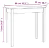 vidaXL Stolik konsola biały 80x40x75 cm lite drewno sosnowe Podgląd zdjęcia produktu 8