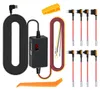 A collection of car dashcam accessories, including a hardwire kit, fuse taps, and a trim removal tool, laid out on a white background. Produktbild-Vorschau