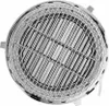 A top-down view of a round metal grill grate. Produktbild-Vorschau