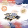 ECD Germany Malset mit Holzkoffer, 85-Teilig, 36x26x10 cm, Produktbild-Vorschau 2