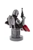 A bust of the Mandalorian character from Star Wars, holding a blaster, mounted on a stand. Podgląd zdjęcia produktu