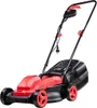 A red and black electric lawnmower is shown against a white background. Produktbild-Vorschau